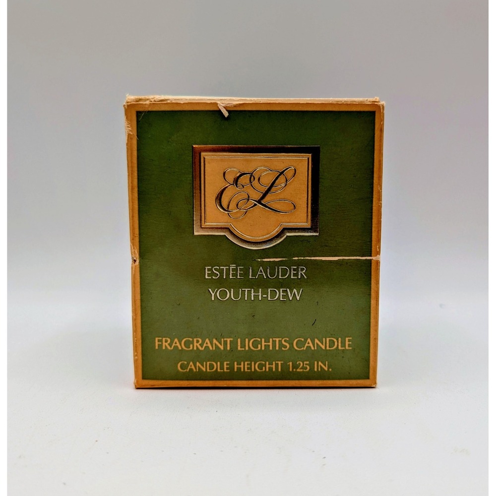 Vintage Estee Lauder Youth-Dew Fragrant Lights Candle in Glass Jar with Box